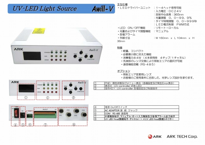 スポット照射 汎用 Awill-V